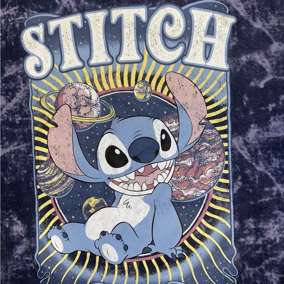 Disney Lilo & Stitch Sweatshirt Size XS - Blue Stitch Tie Dye Sweatshirt - Picture 2 of 8